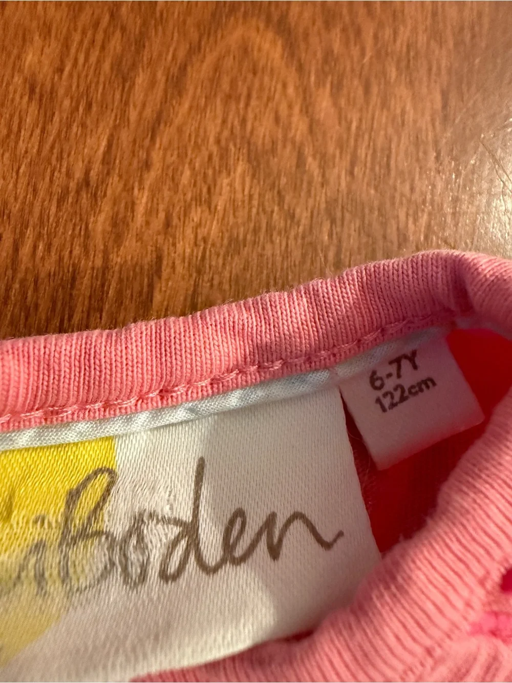 Boden Pink Coral Girls Top with Yellow Accent